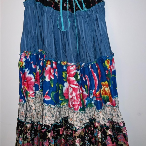 Eclectic Multicolored Bohemian Hippie Skirt Sz S - Picture 3 of 10